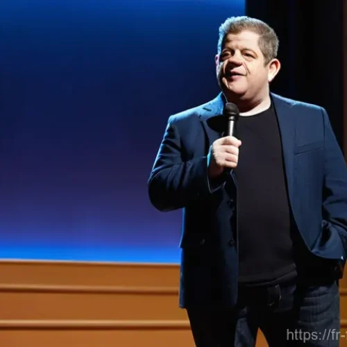 Patton Oswalt 스탠드업과 영화 - **Prompt 1: The Master Storyteller on Stage**
    "A full-shot portrait of Patton Oswalt on a well-l...