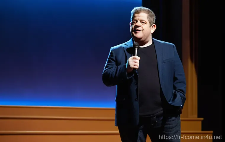 Patton Oswalt 스탠드업과 영화 - **Prompt 1: The Master Storyteller on Stage**
    "A full-shot portrait of Patton Oswalt on a well-l...